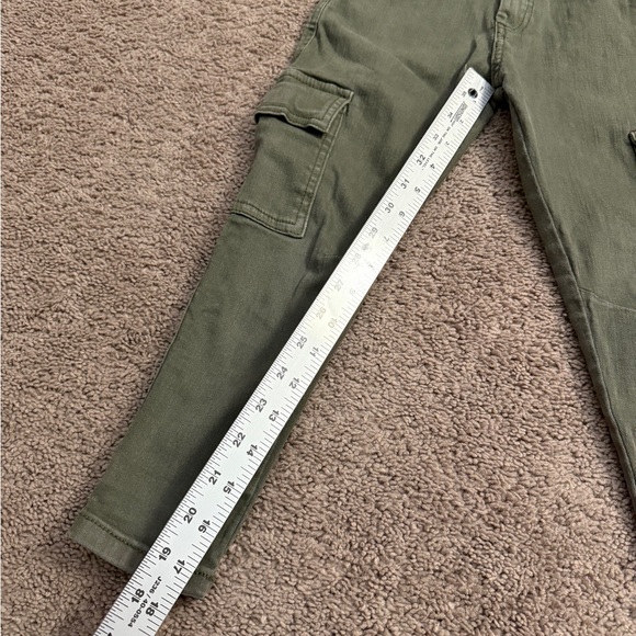Zara Cargo Jeans Boys Size 6 Olive Green Skinny Stretch Adjustable Waist Pant - Picture 6 of 9